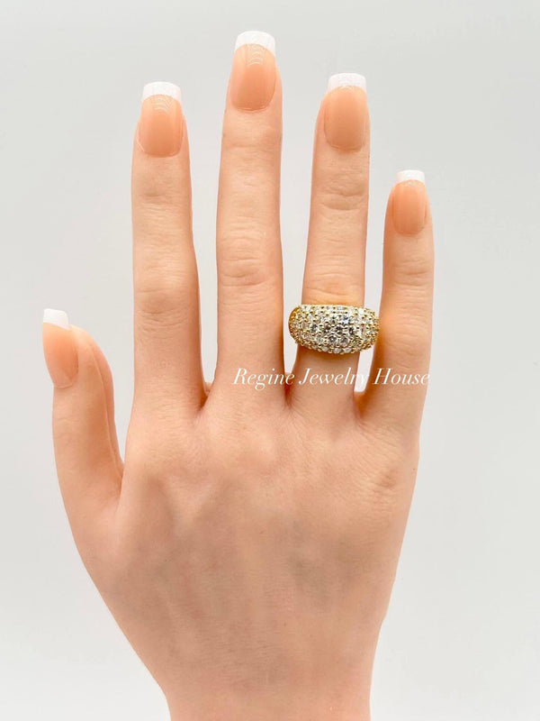 ✨ Luxurious K18 Gold Diamond Pavé Statement Ring ✨