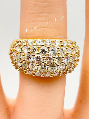 ✨ Luxurious K18 Gold Diamond Pavé Statement Ring ✨