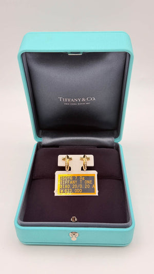 Tiffany & Co. T One Diamond Hoop Earrings in 18K Yellow Gold (750YG)