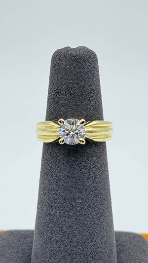 K18 Yellow Gold Solitaire Diamond Ring