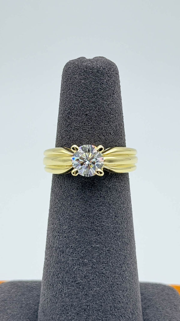 K18 Yellow Gold Solitaire Diamond Ring