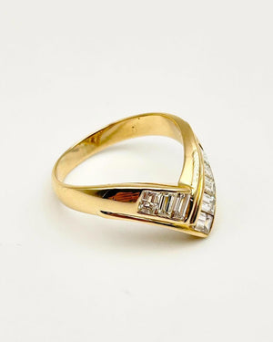 K18 Chevron Yellow Gold  Ring