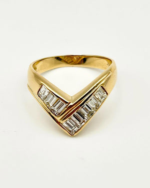 K18 Chevron Yellow Gold  Ring