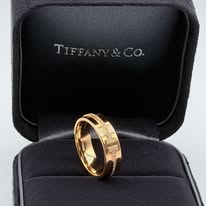 Pre-Loved Tiffany & Co. 18K Rose Gold Tiffany T Two Diamond Narrow Ring