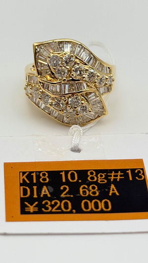 K18 Yellow Gold 2.68ct Diamond Statement Ring
