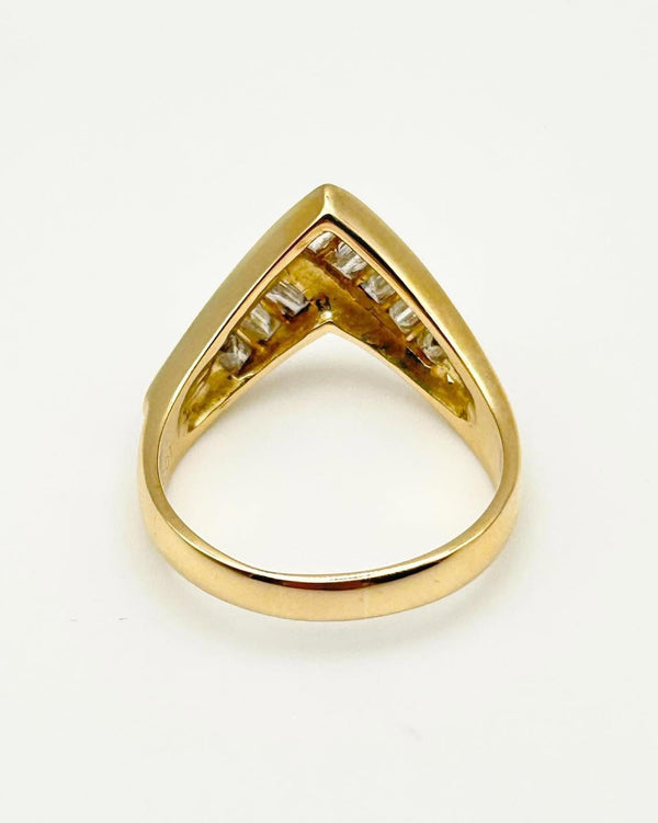 K18 Chevron Yellow Gold  Ring