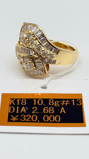 K18 Yellow Gold 2.68ct Diamond Statement Ring