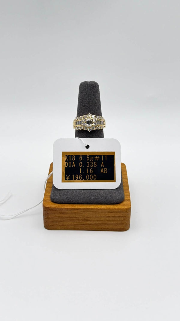 K18 Yellow Gold Diamond Statement Ring