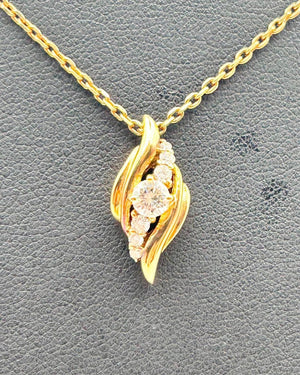 POLA K18(750) Yellow Gold Diamond Pendant Necklace