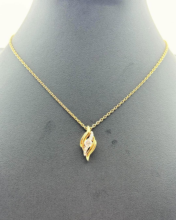 POLA K18(750) Yellow Gold Diamond Pendant Necklace