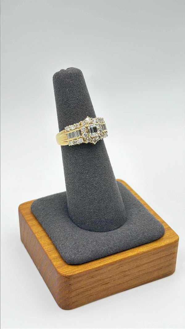 K18 Yellow Gold Diamond Statement Ring