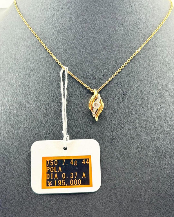 POLA K18(750) Yellow Gold Diamond Pendant Necklace