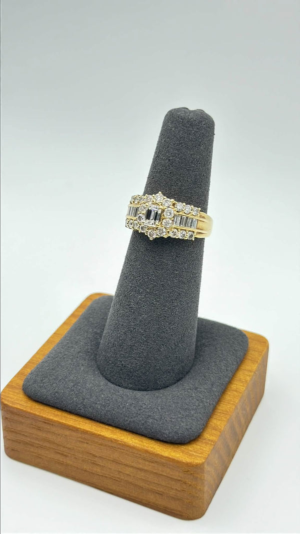 K18 Yellow Gold Diamond Statement Ring