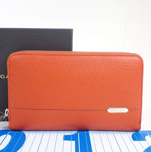 ✨ BVLGARI Zip Around Leather Long Wallet (Vibrant Orange) ✨