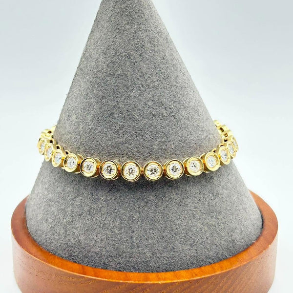 K18 Yellow Gold Diamond Tennis Bracelet