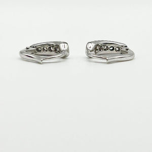 K18 White Gold Diamond Huggie/Hoop Earrings