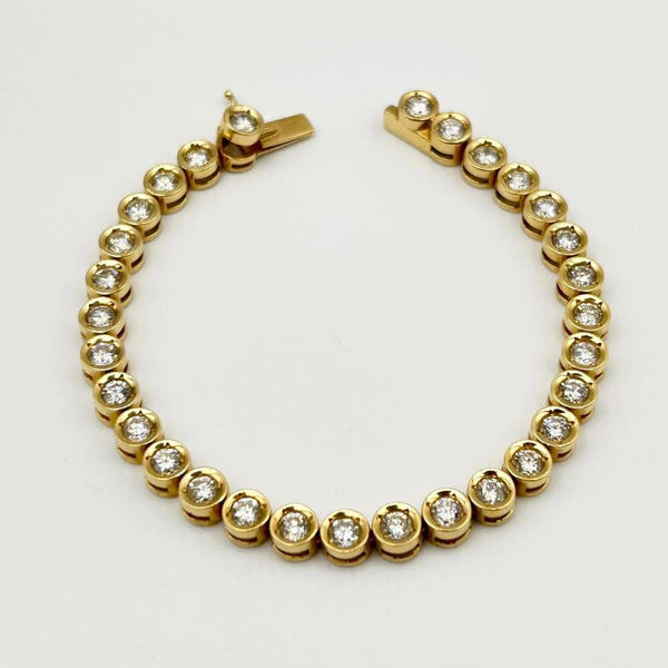 K18 Yellow Gold Diamond Tennis Bracelet