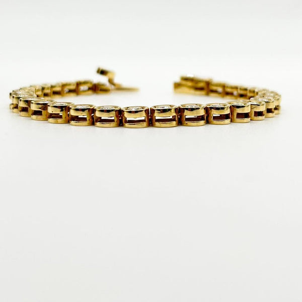 K18 Yellow Gold Diamond Tennis Bracelet