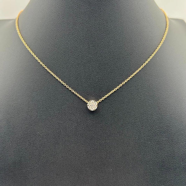 K18 Pink Gold Diamond Cluster Pendant Necklace