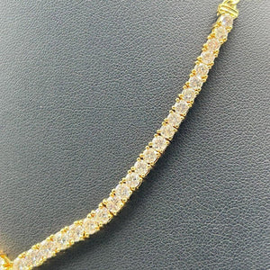 K18 Yellow Gold V-Shape Diamond Tennis Necklace