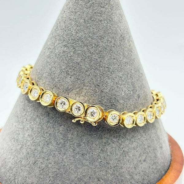 K18 Yellow Gold Diamond Tennis Bracelet