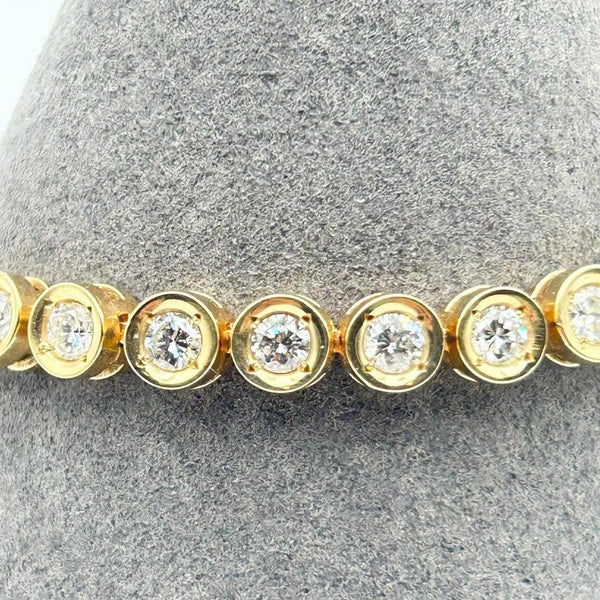 K18 Yellow Gold Diamond Tennis Bracelet