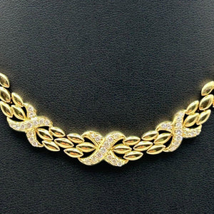 K18 Yellow Gold Diamond Motif Collar Necklace