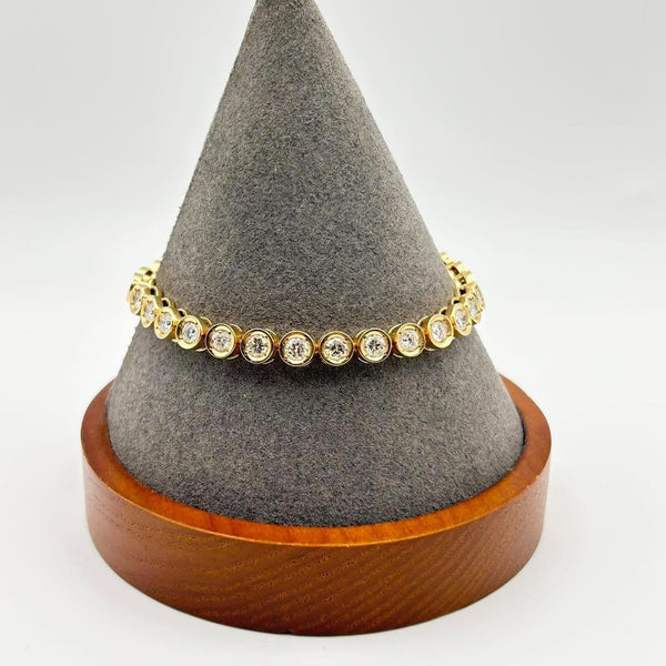 K18 Yellow Gold Diamond Tennis Bracelet