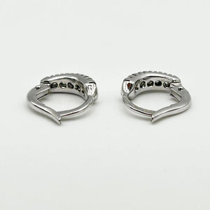 K18 White Gold Diamond Huggie/Hoop Earrings
