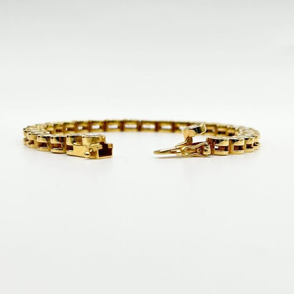 K18 Yellow Gold Diamond Tennis Bracelet
