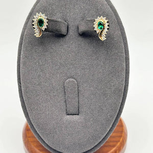 K18 Yellow Gold Emerald & Diamond Earrings