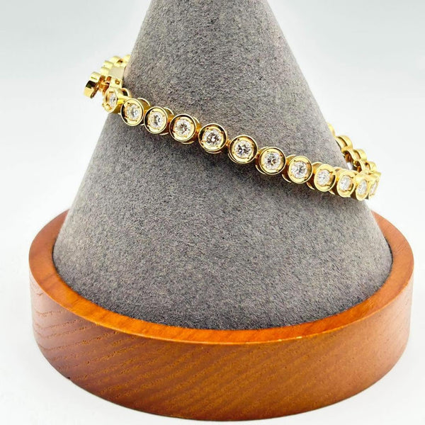 K18 Yellow Gold Diamond Tennis Bracelet