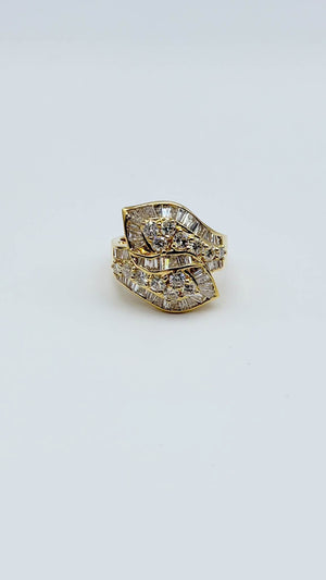 K18 Yellow Gold Diamond Statement Ring