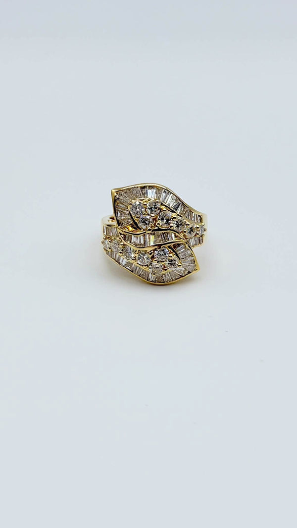 K18 Yellow Gold Diamond Statement Ring