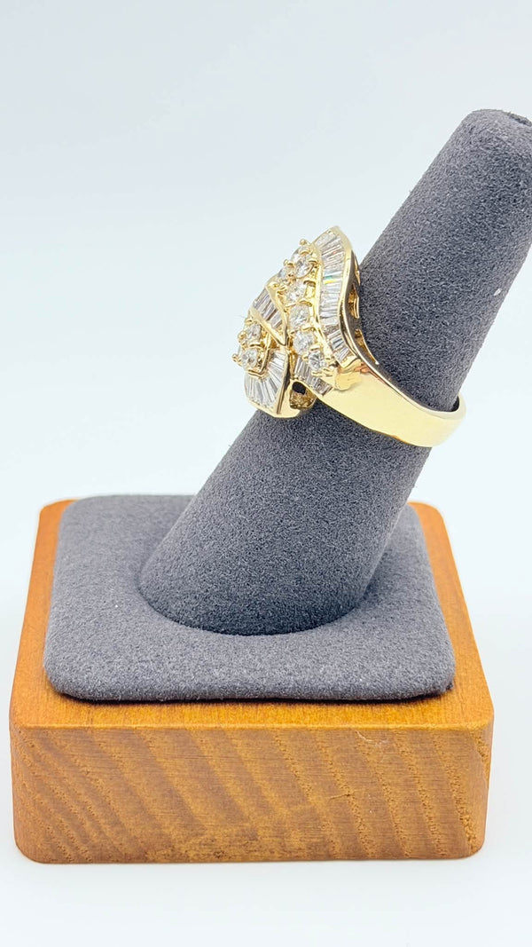 K18 Yellow Gold Diamond Statement Ring