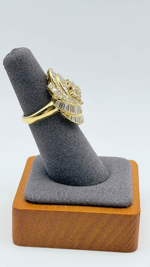 K18 Yellow Gold Spiral Diamond Statement Ring