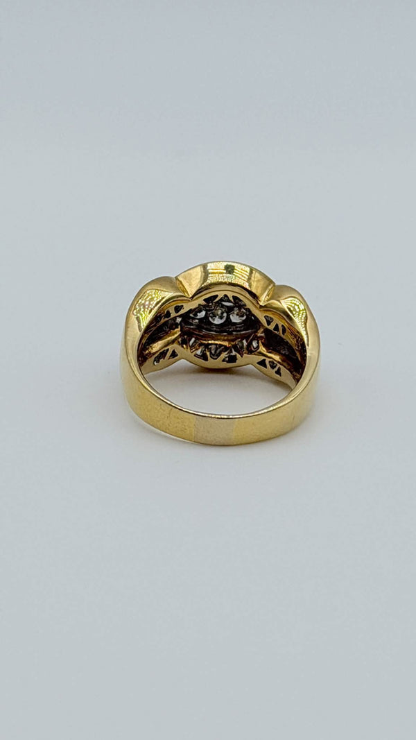 K18 Yellow Gold Multi-Diamond Statement Ring