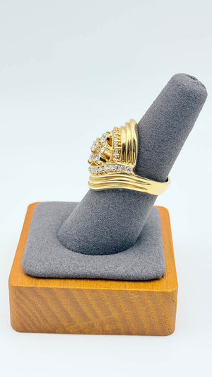 K18 Yellow Gold Diamond Cluster Statement Ring