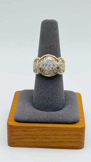 K18 Yellow Gold Multi-Diamond Statement Ring