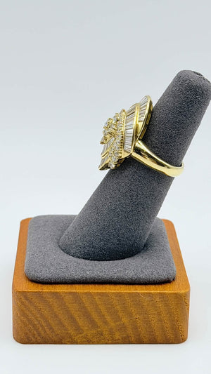 K18 Yellow Gold Spiral Diamond Statement Ring