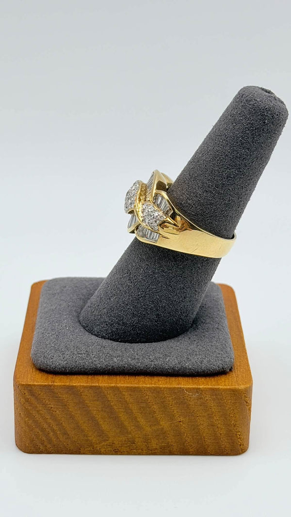 K18 Yellow Gold Multi-Diamond Statement Ring