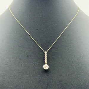 K18 Yellow Gold Diamond Solitaire & Accent Pendant Necklace