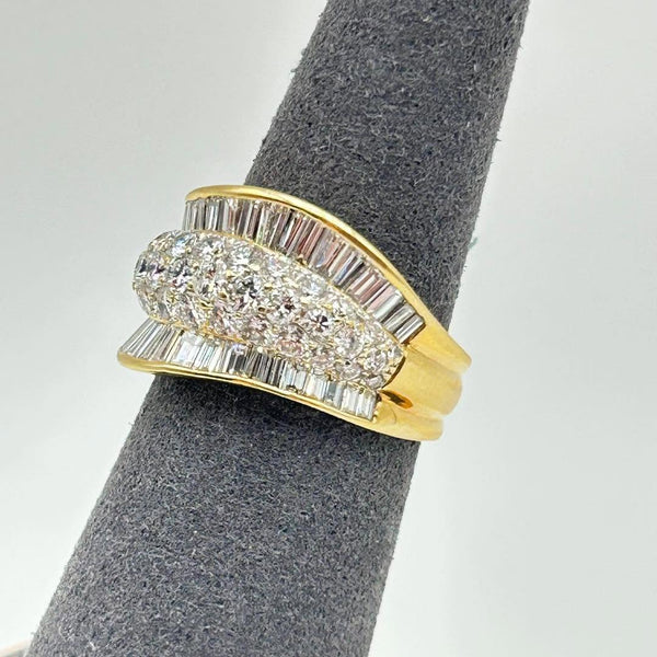 K18 Yellow Gold Multi-Stone Diamond Ring