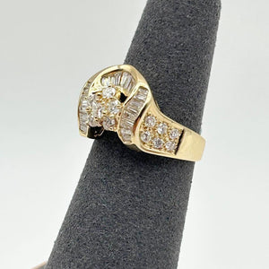 K18 Yellow Gold Diamond Cluster Ring