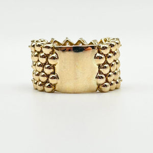K18 Yellow Gold Multi-Row Diamond Band Ring