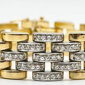 Chiampesan Two-Tone 18K Yellow & White Gold Diamond Link Bracelet (750)