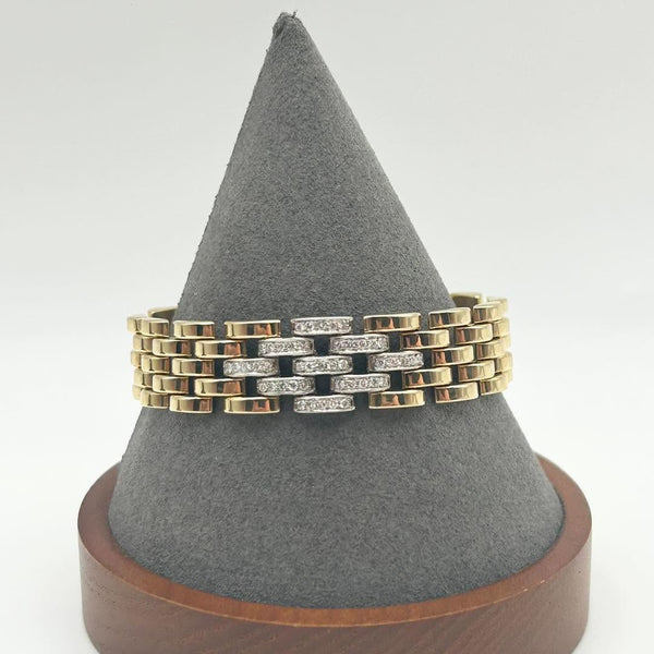 Chiampesan Two-Tone 18K Yellow & White Gold Diamond Link Bracelet (750)