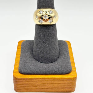 K18 Yellow Gold Diamond Starburst Dome Ring