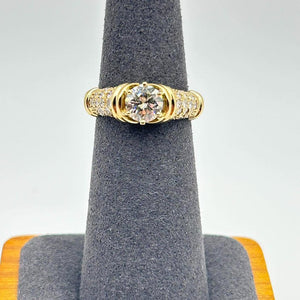 K18 Yellow Gold Diamond Cluster Ring