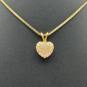 K18 Rose Gold Diamond Pavé Heart Pendant